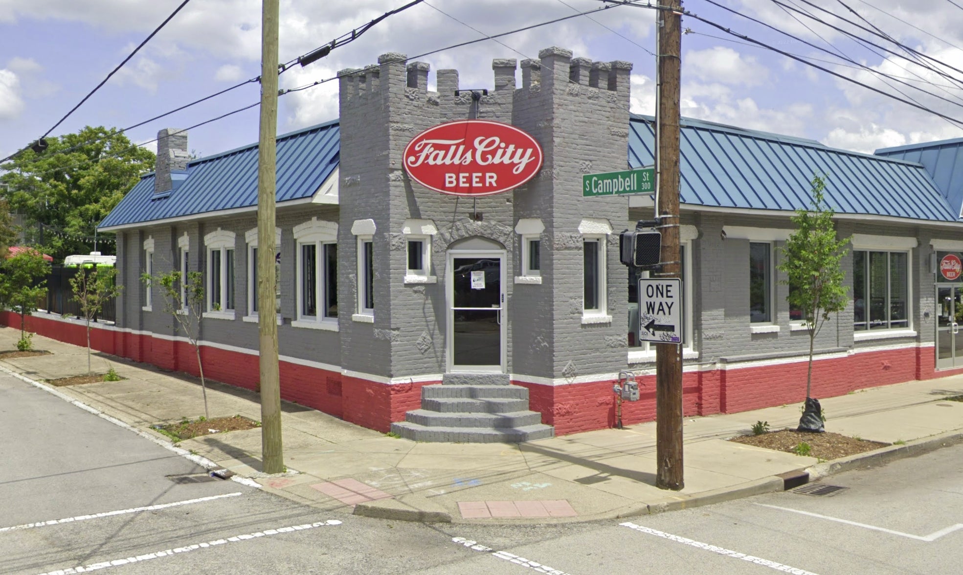 Storefront view of the Falls City Beer Taproom and Brewery in Louisville, KY
